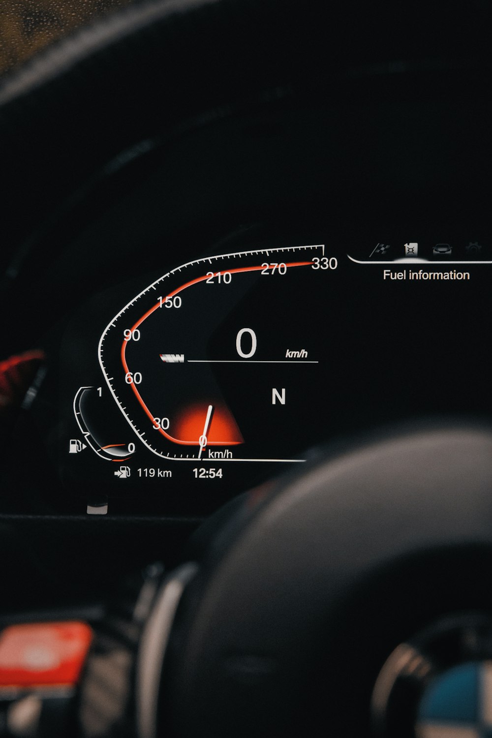 a close up of a speedometer on a car dashboard