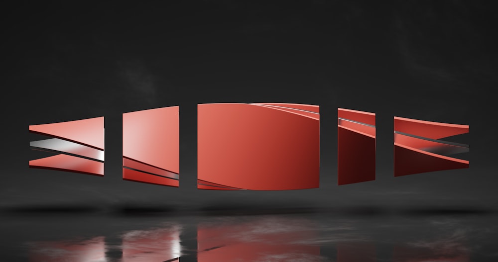 a black and red abstract background with a curved design