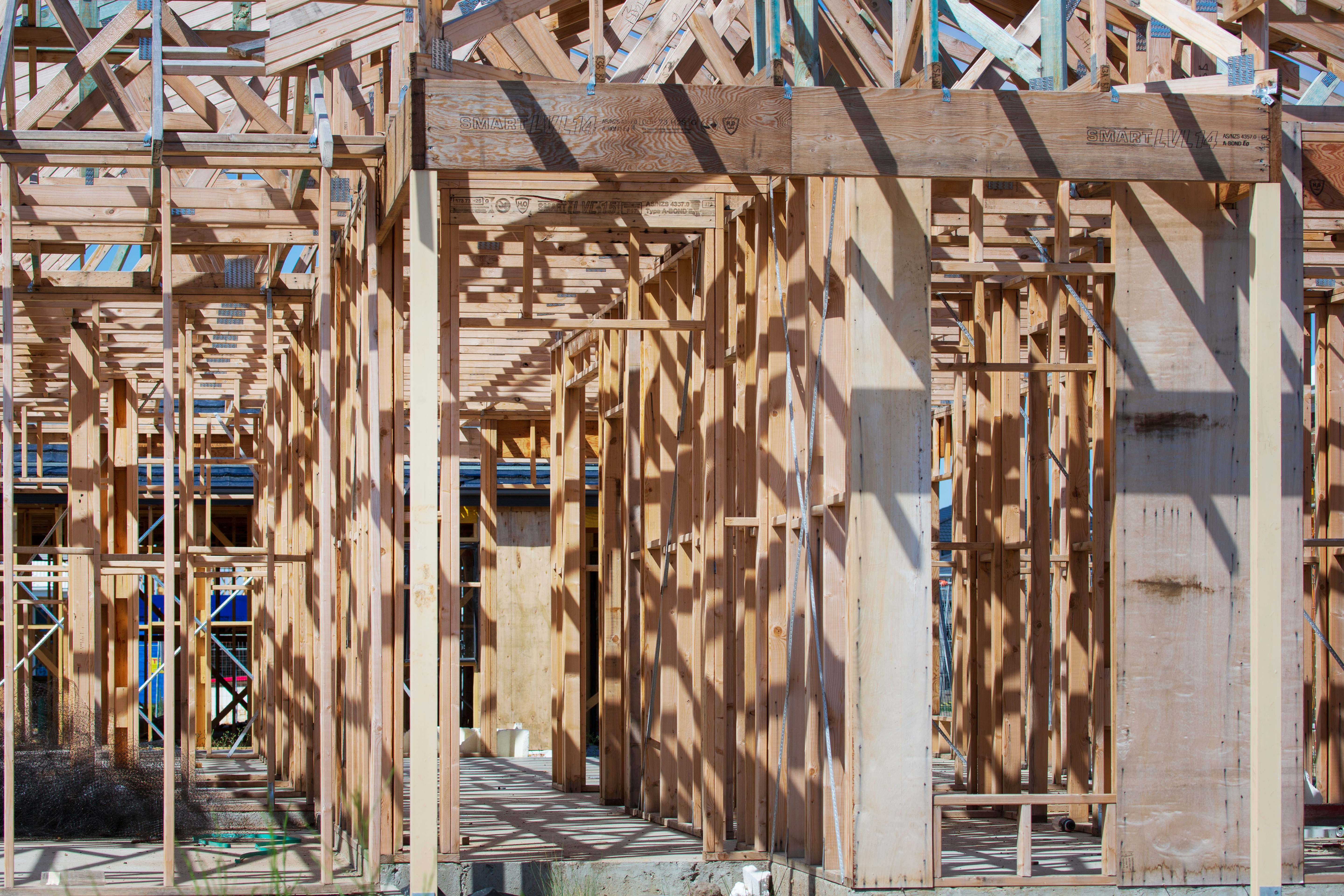 New home construction framing in progress