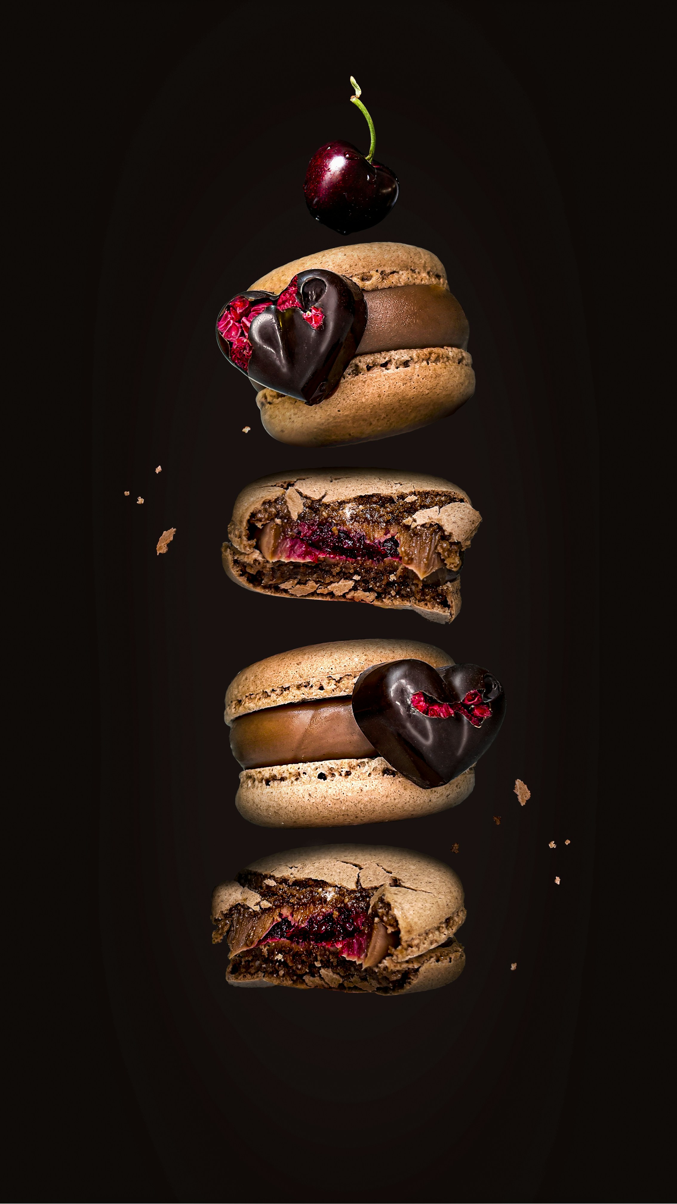 a group of sandwiches with cherries on top of them