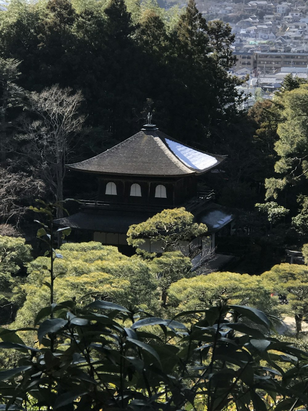 Una pagoda en medio de un bosque