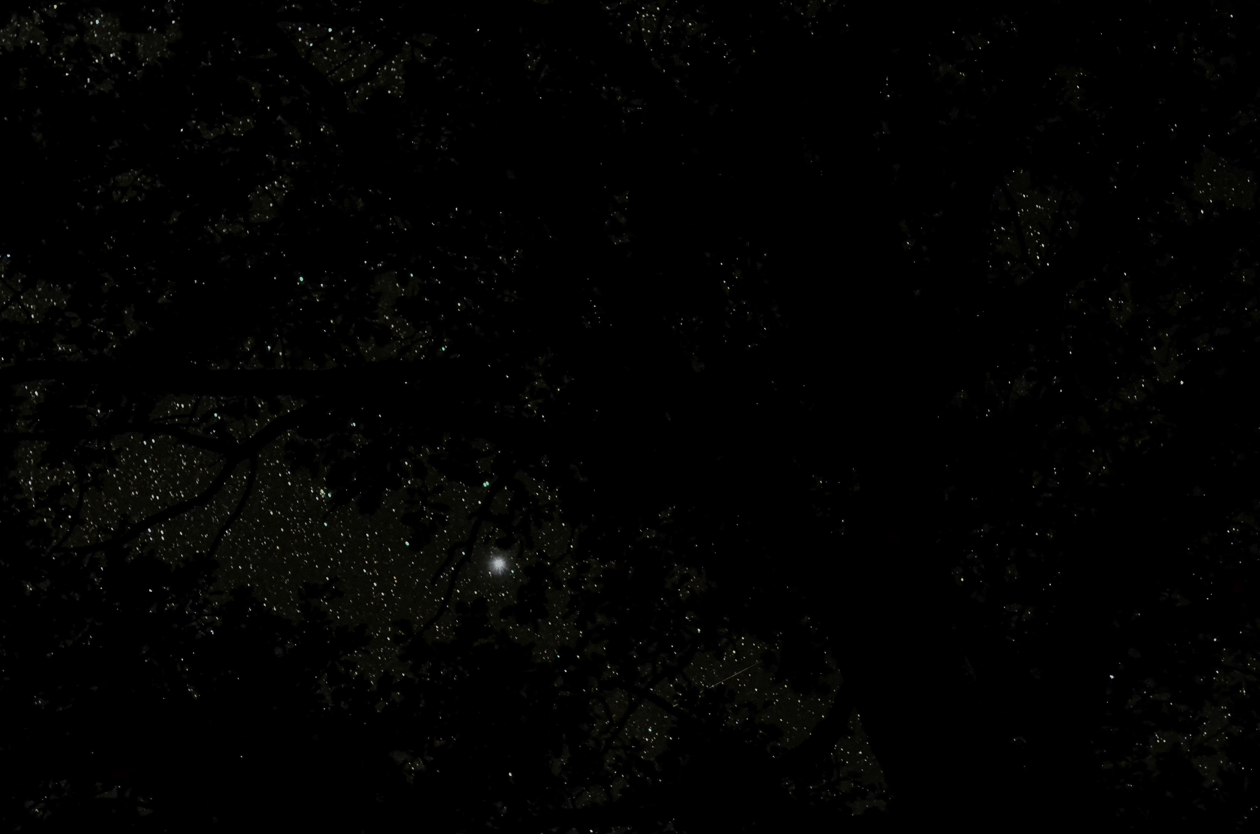 a black and white photo of the night sky