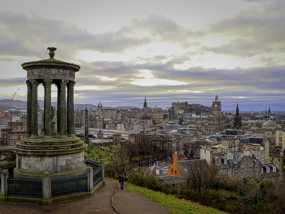 a view of a city from a hill