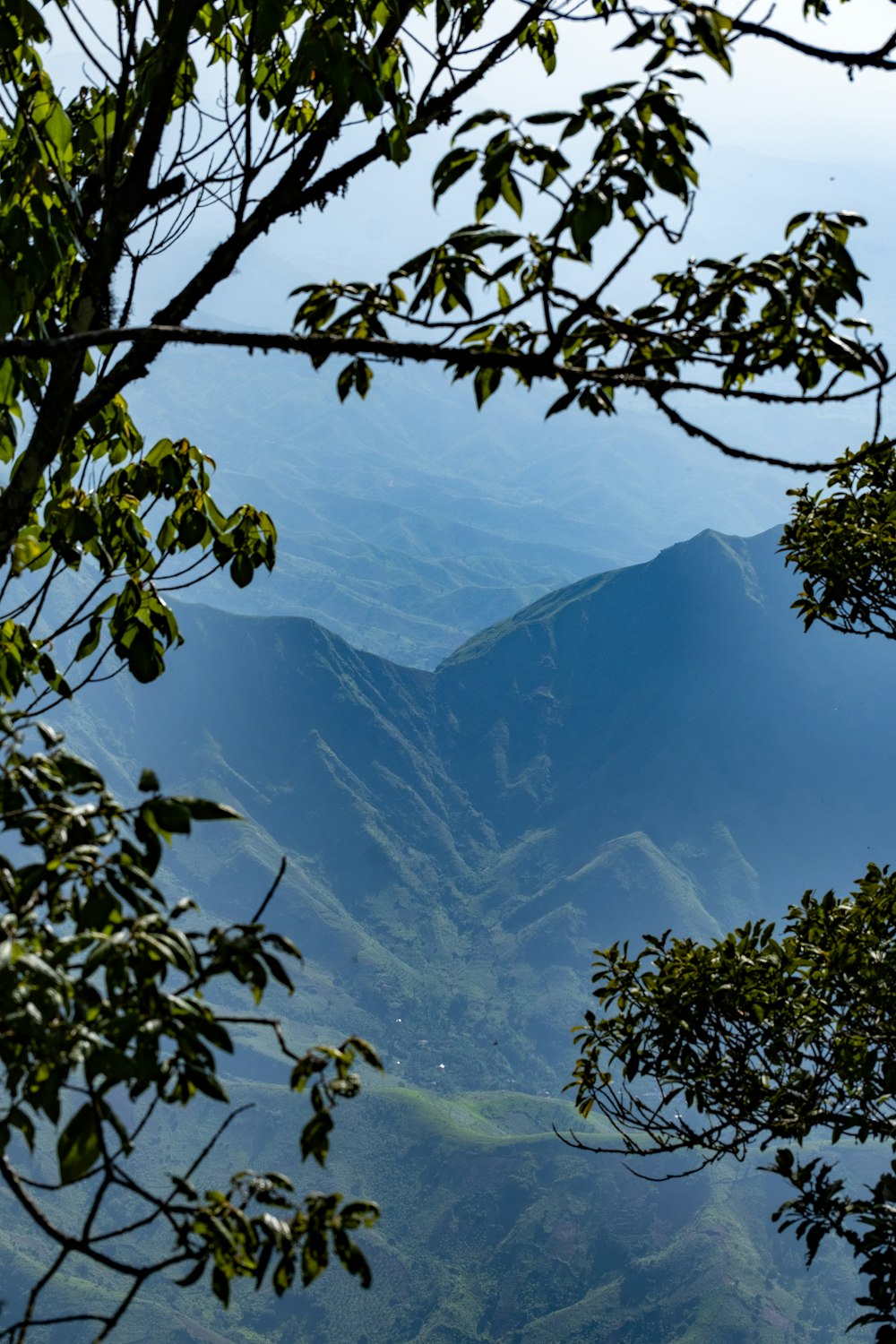 a view of a mountain range from a distance