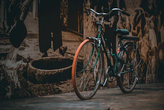 A vintage bike frame being restored with care