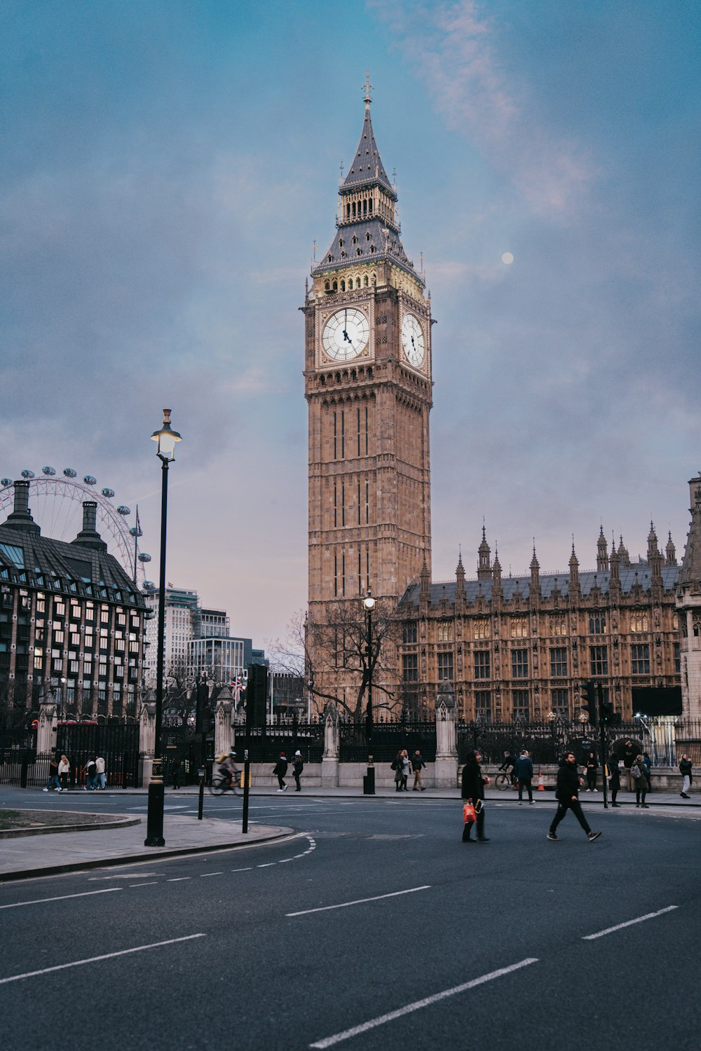 a large clock tower towering over a city