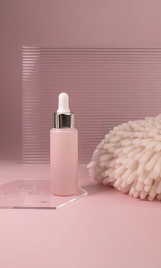 a white mop sitting next to a bottle of liquid