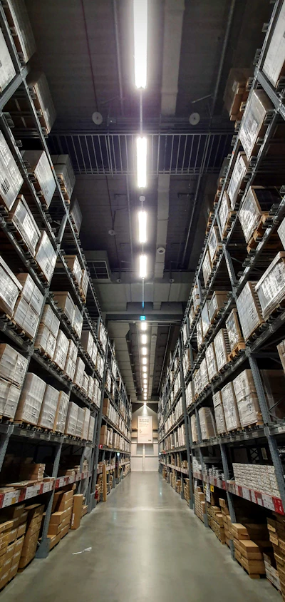 Close-up of fumigation process inside a retail store aisle.