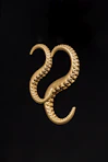 a gold ring with a snake like design on it