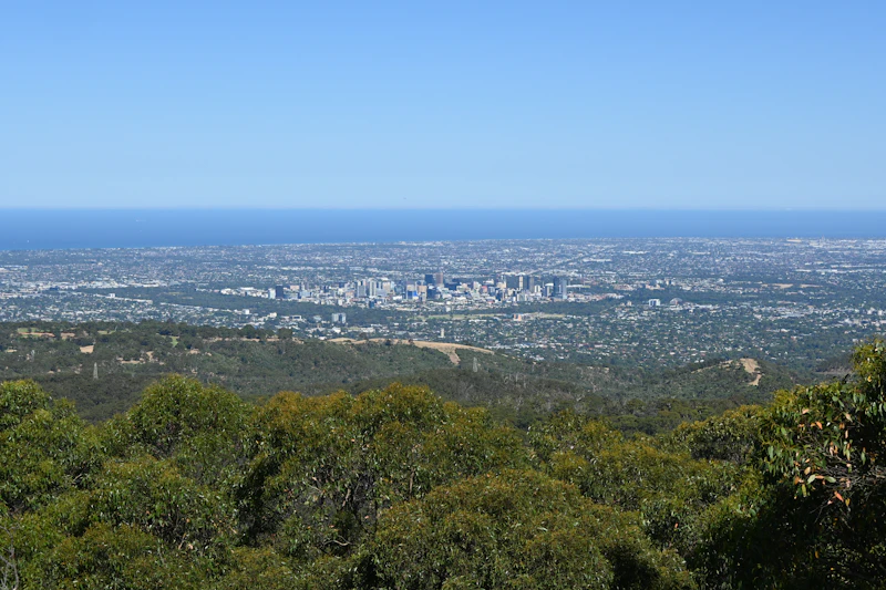 Mount Lofty Summit panoramic view over Adelaide plains