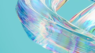 a close up of a colorful object on a blue background