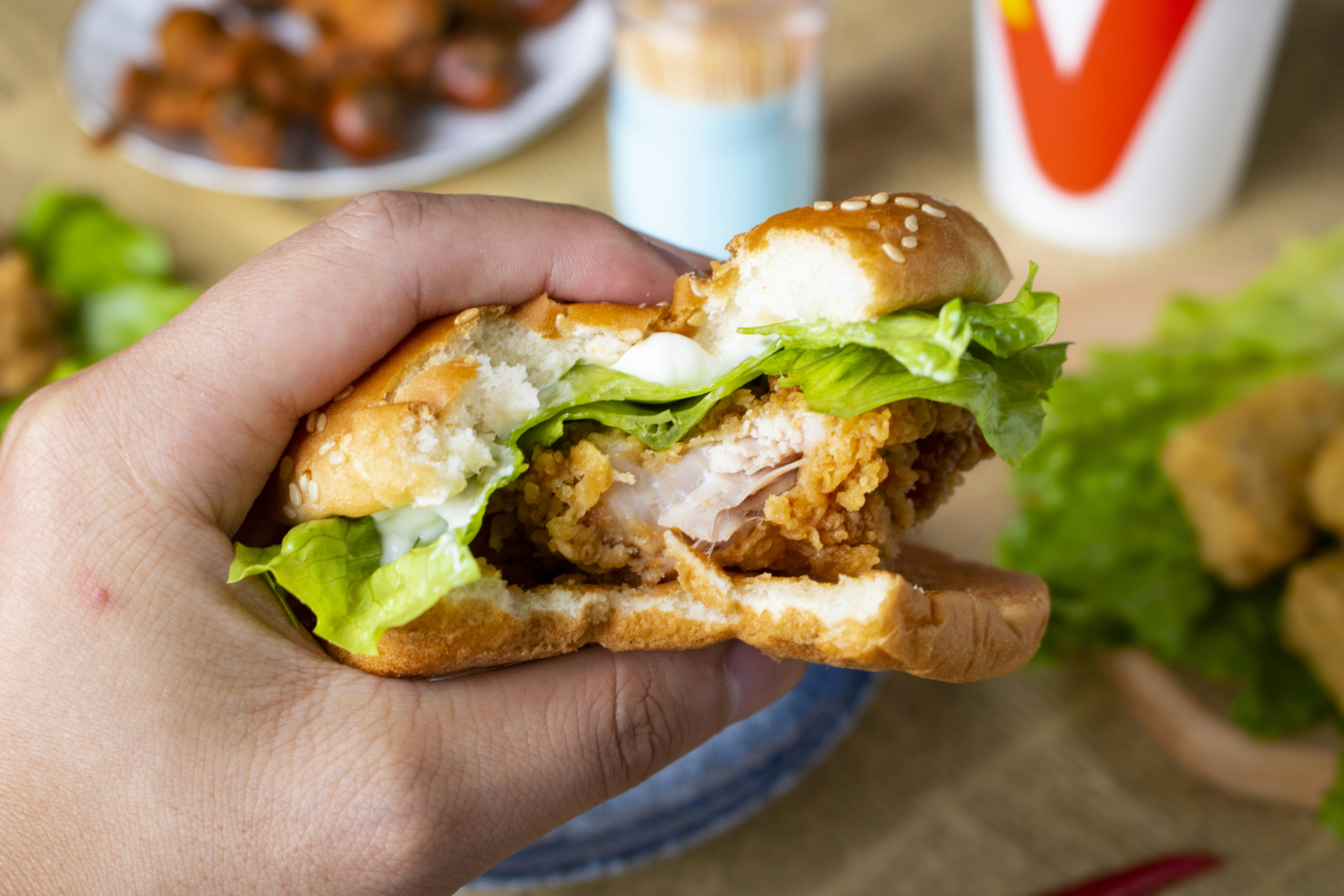 Honey Sriracha Fried Chicken Burger