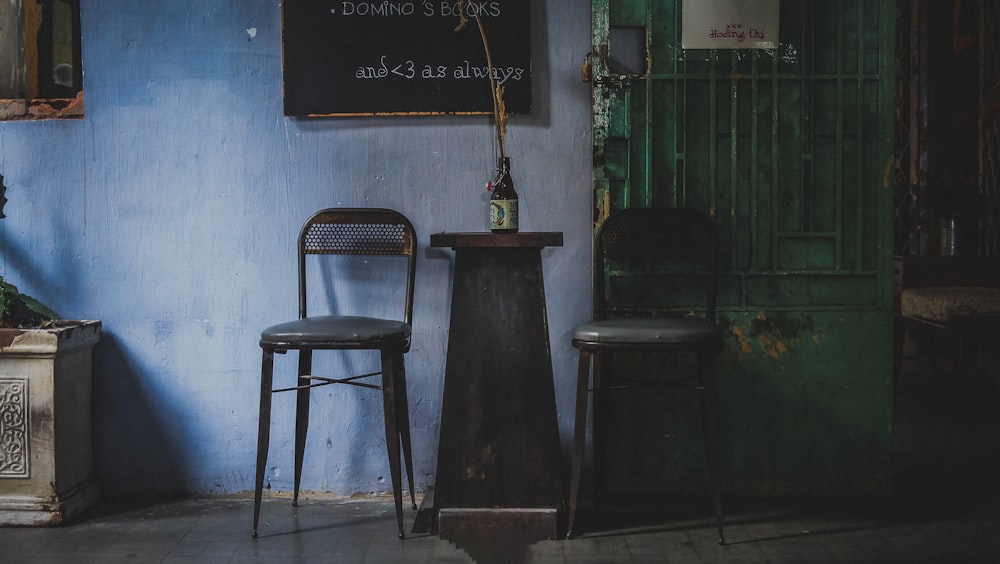 a chair and a table in a room