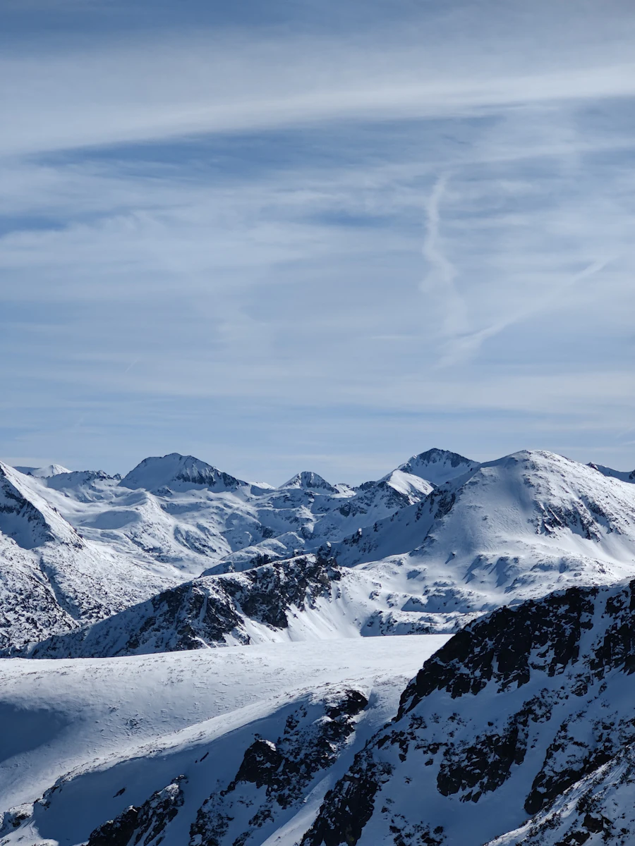 Snow-covered peaks above the Bansko ski centre.