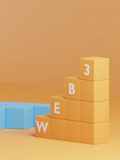 a 3d rendering of a building made of blocks