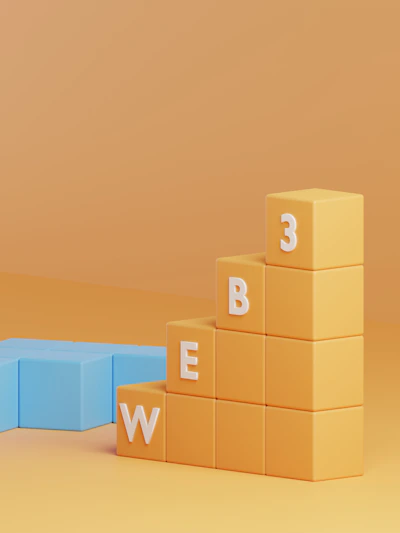 a 3d rendering of a building made of blocks