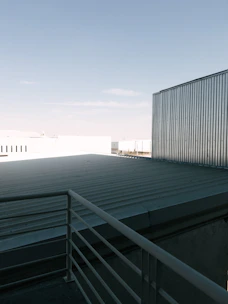 Rooftop view showing durable commercial roofing materials.
