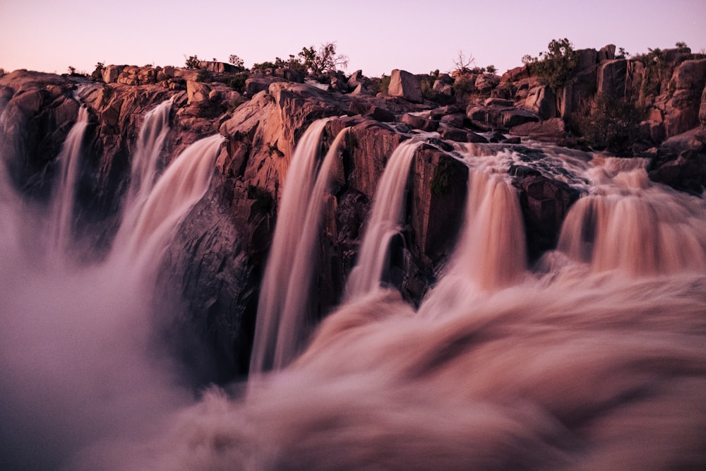 a long exposure photo of a waterfall