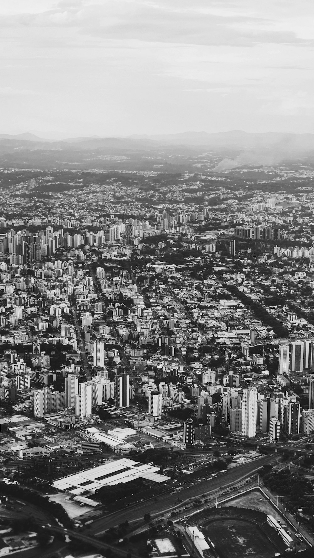 a black and white photo of a city