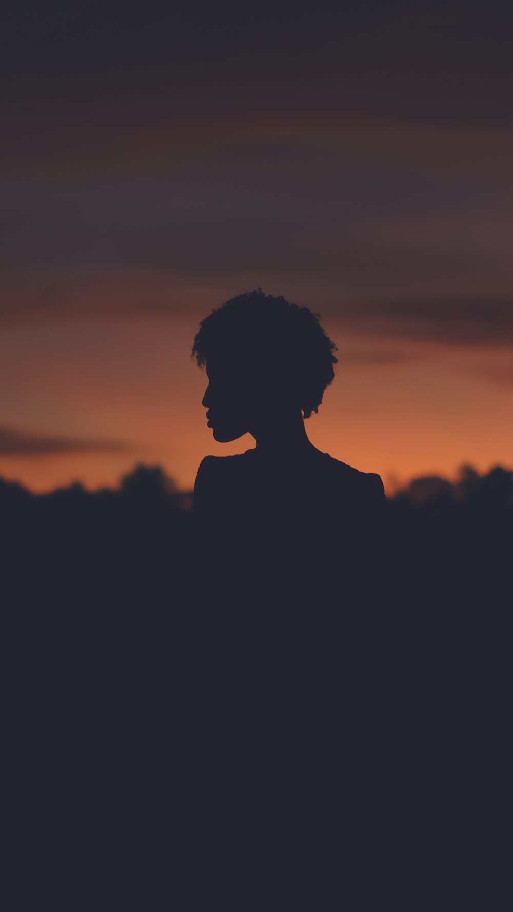 a silhouette of a person in front of a sunset