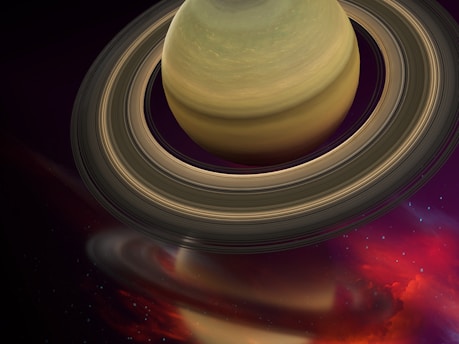 an artist's rendering of saturn and its rings