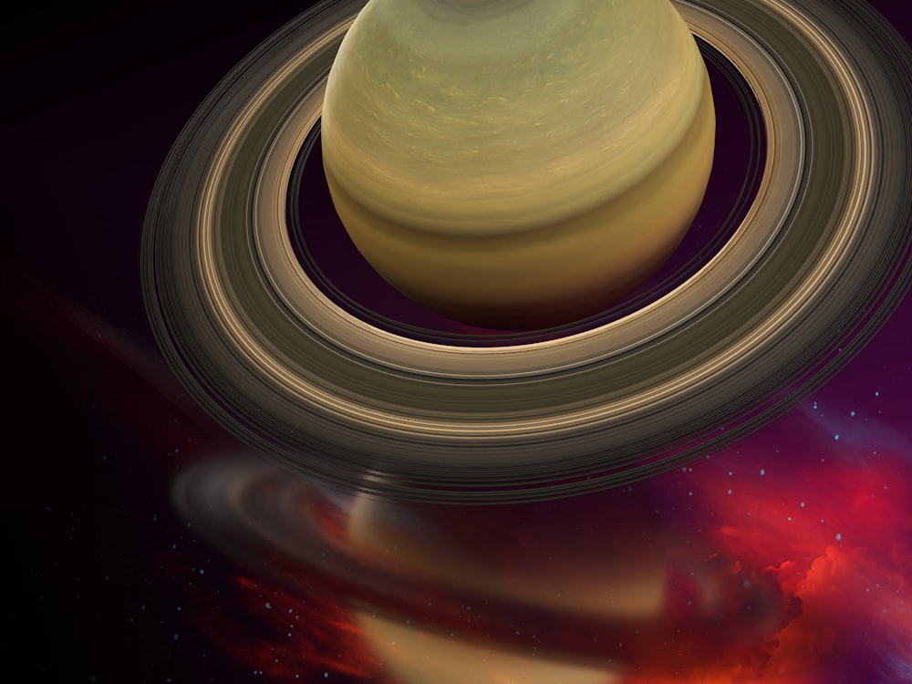 an artist's rendering of saturn and its rings