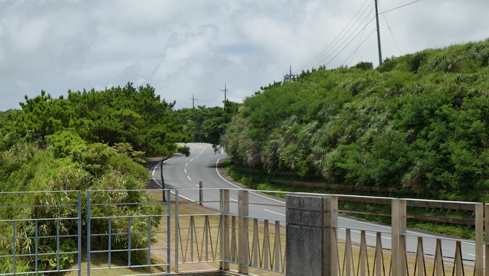 a view of a road from a bridge