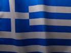 a close up of a blue and white striped fabric