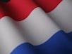 a close up of a red white and blue flag