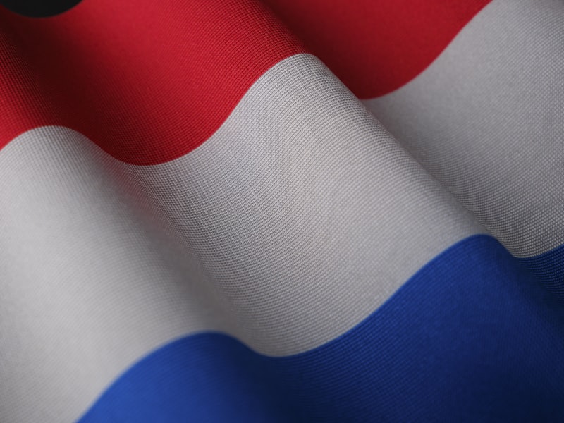 Nahaufnahme einer Flaggenstruktur aus Stoff
