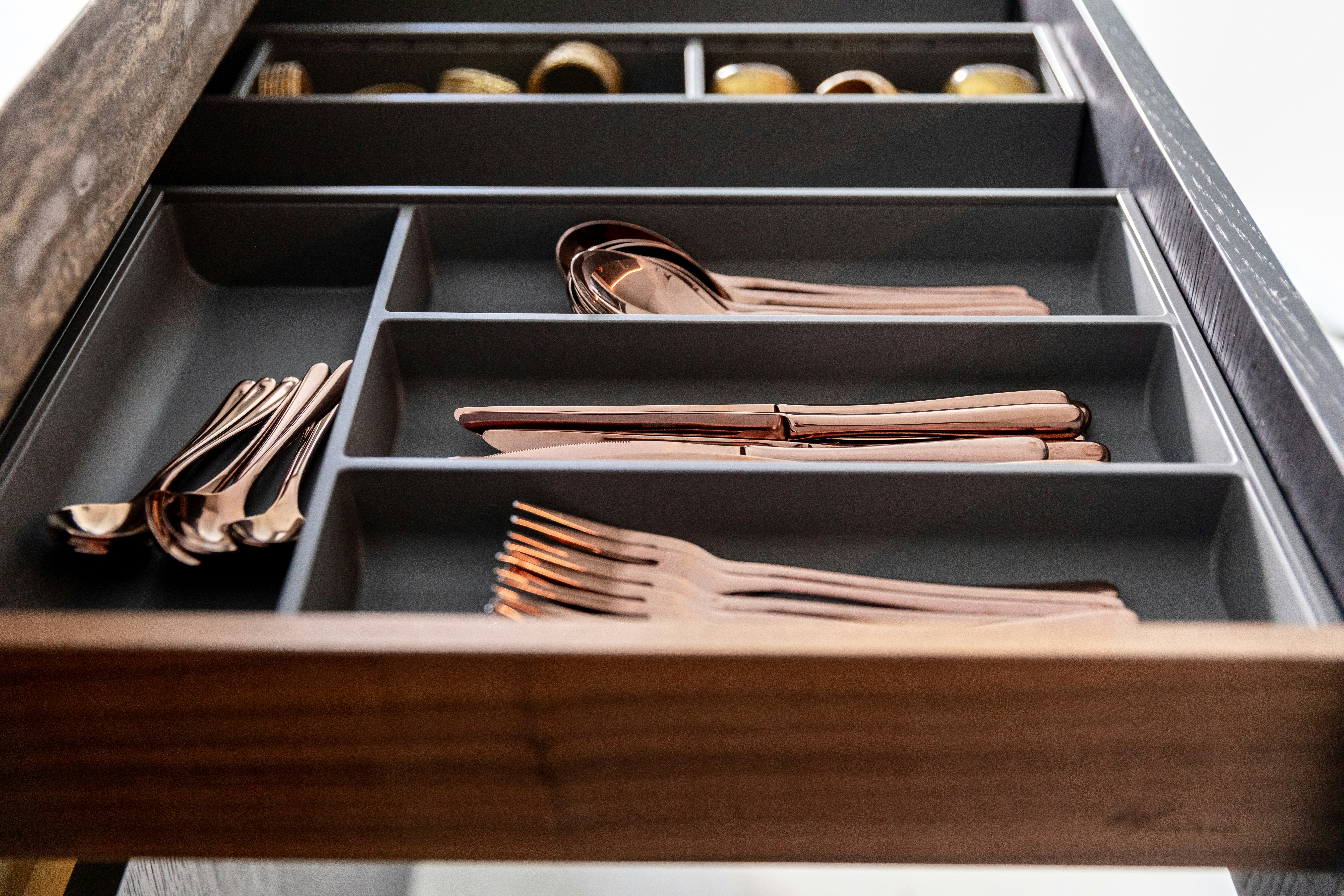 Neatly organized kitchen drawer with utensils and gadgets - kitchen supplies Seattle
