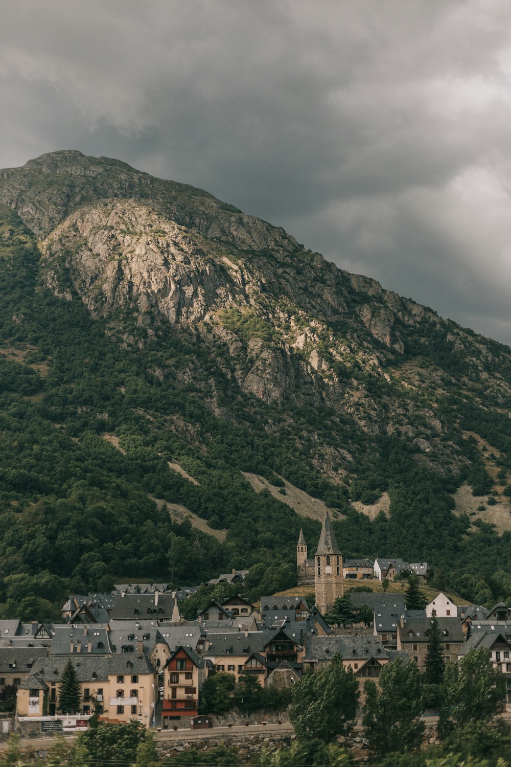 a large mountain with a castle on top of it