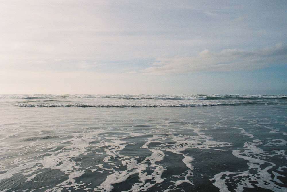 a view of the ocean from the beach