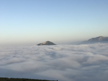 A serene landscape featuring a tranquil mountain range under a clear blue sky, symbolizing connection to nature and spirituality.