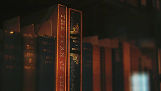 a row of books sitting on top of a shelf