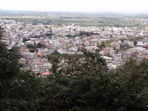 A panoramic view of Tulkarem city with bustling markets reflecting community and commerce