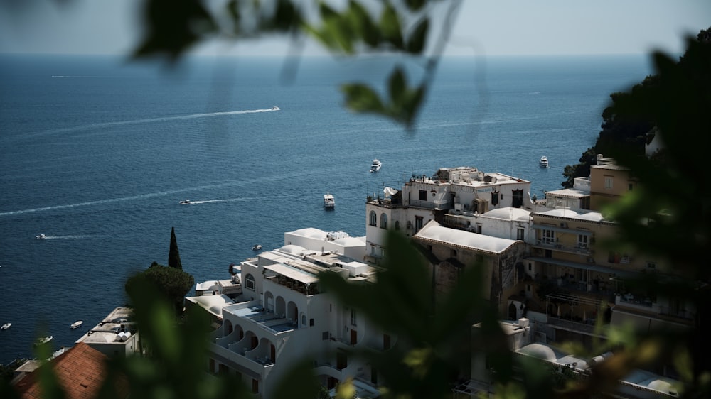 a view of a body of water from a hill