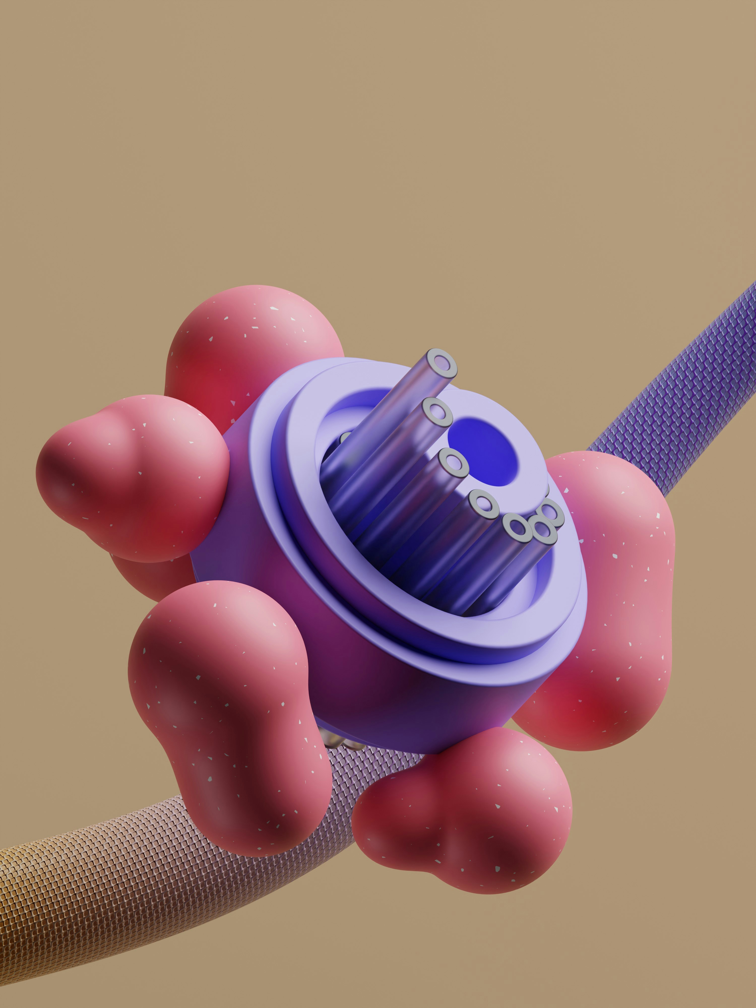 a pink and purple toy with a purple handle