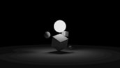 Various handmade space figures arranged artistically against a dark background.