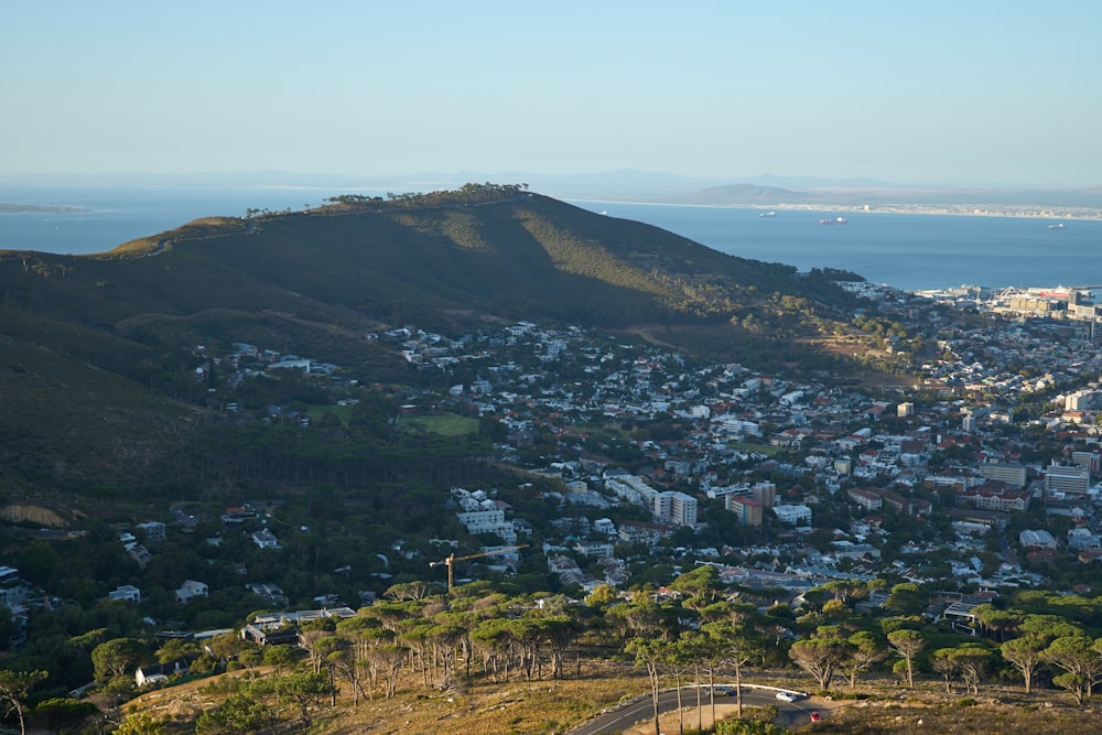 a view of a city from a hill