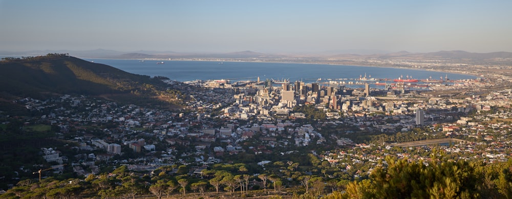 a view of a city and a body of water