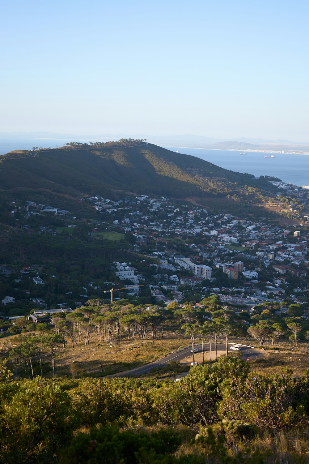 a view of a city from a hill