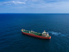 a large boat in the middle of the ocean