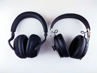 a pair of headphones sitting on top of each other