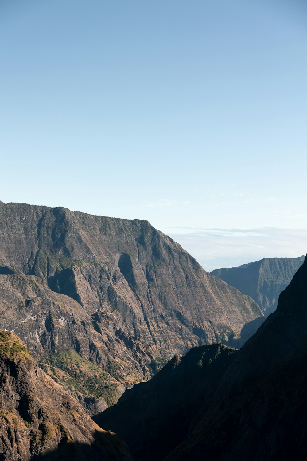 a view of a mountain range from a high point of view