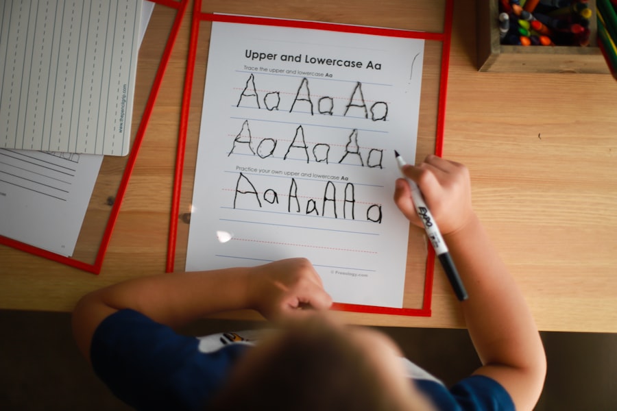 A focused young boy working at a desk, focus and movement-break cards preview