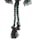 A thick rope tied in a knot with frayed ends hanging down. The rope is braided and features a combination of green and gray colors.