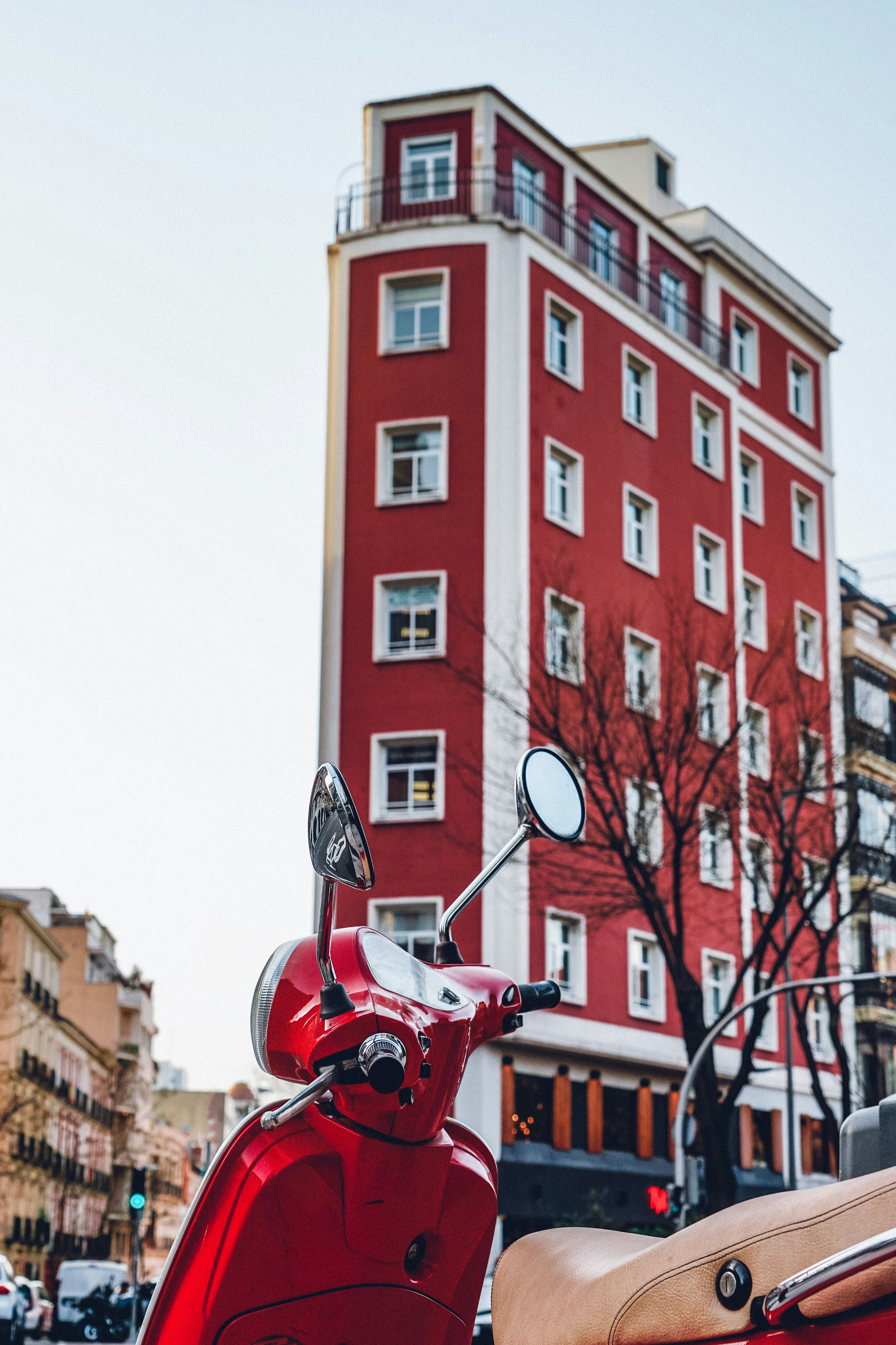 Red vespa in Madrid