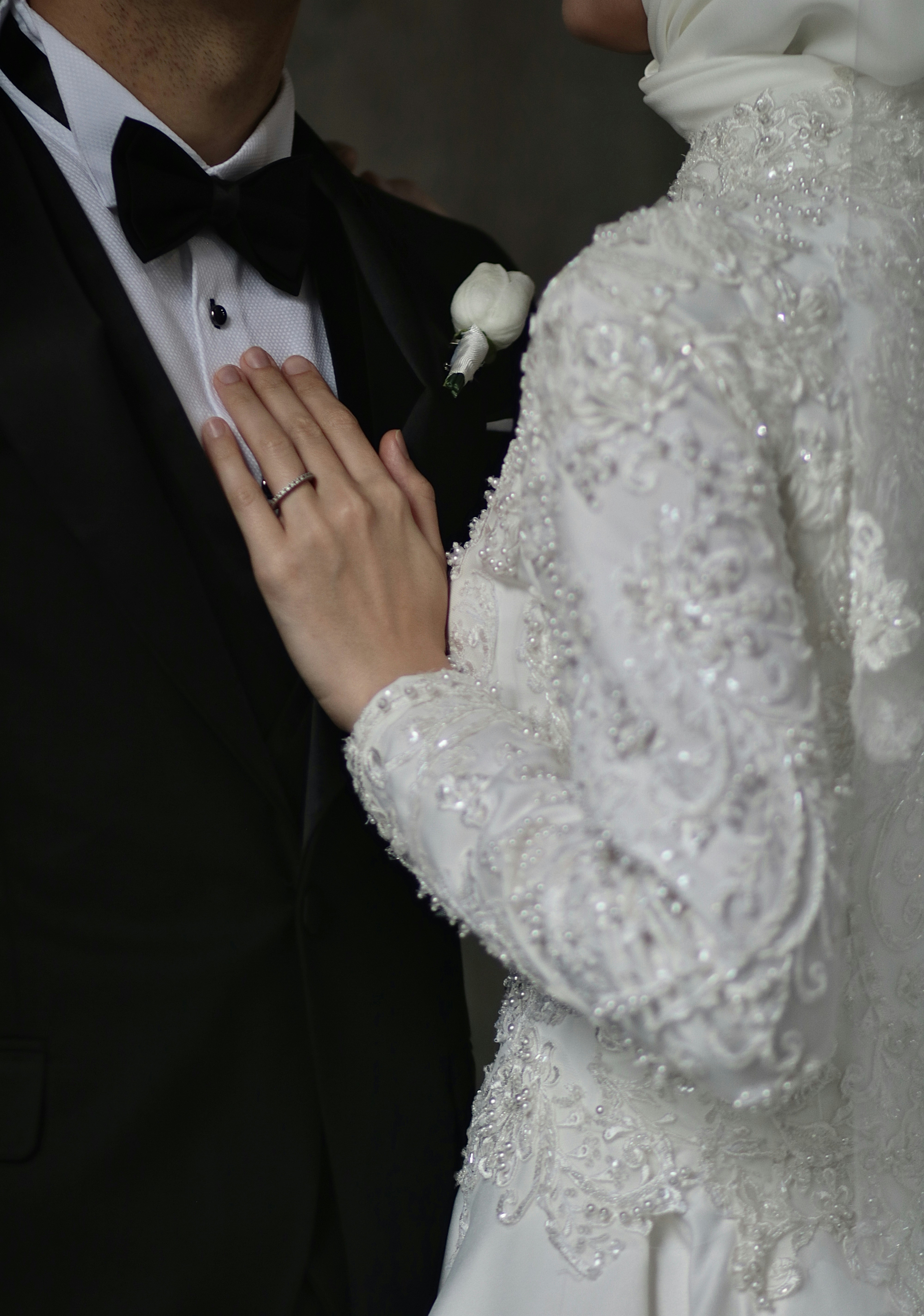 a man and a woman dressed in black and white