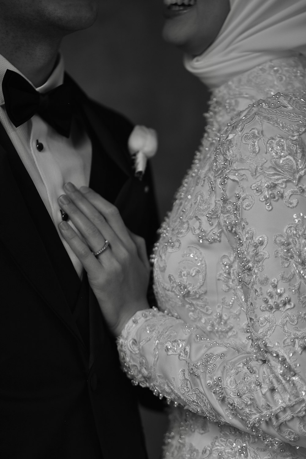 a man and a woman dressed in formal wear